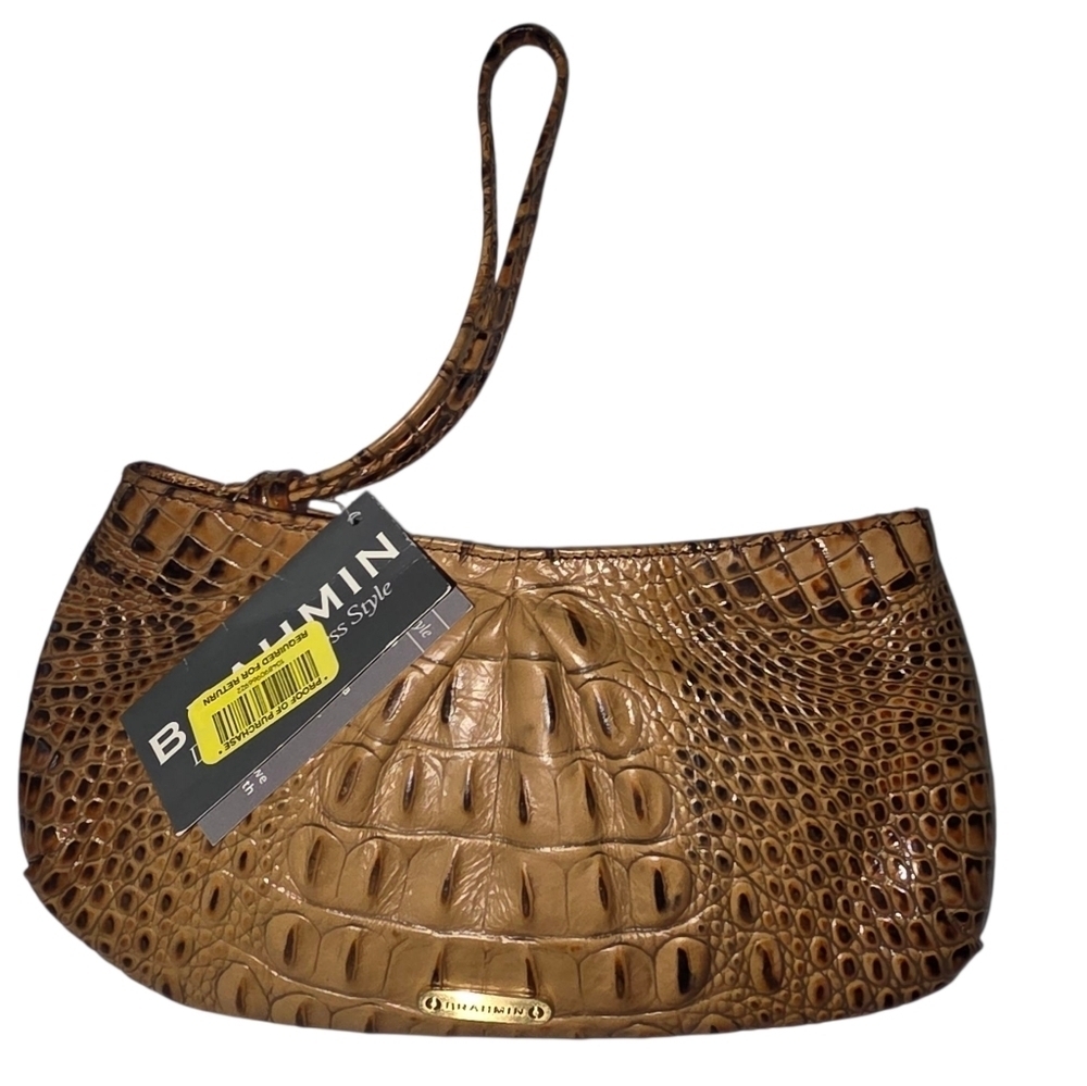 Brahmin Vintage NWT! Brahmin Bess Wristlet in Toasted Almond